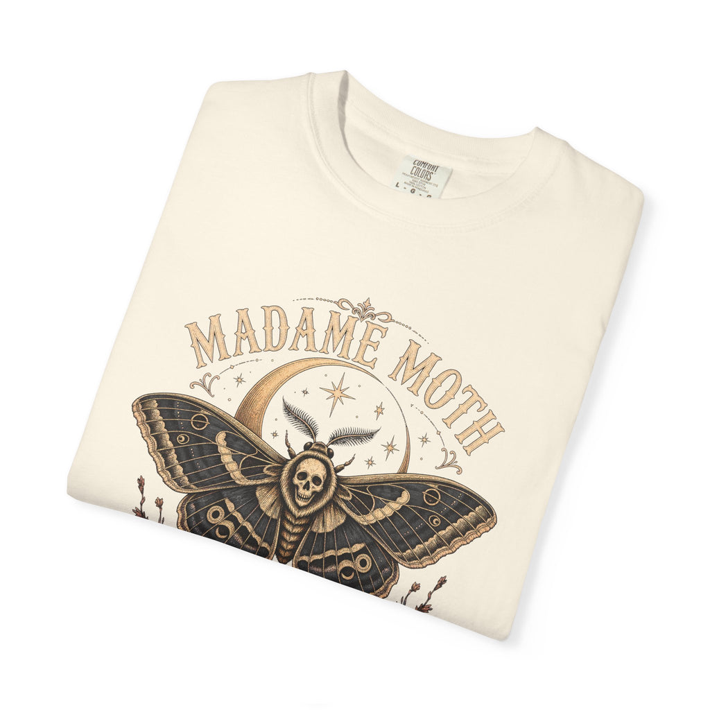 Moth Fortune Teller T-shirt in Ivory, folded view