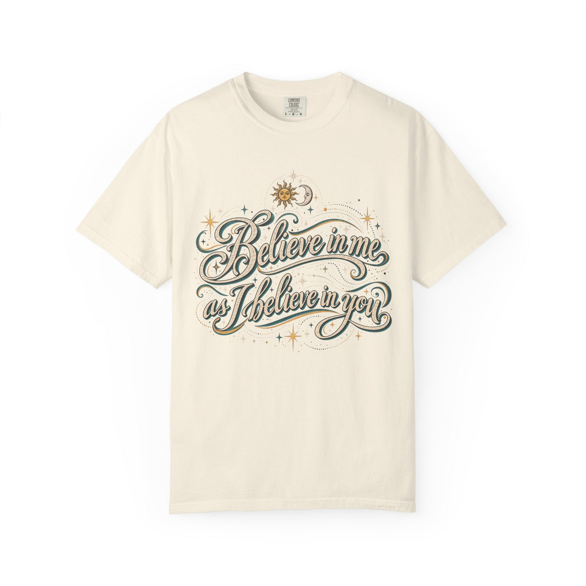 Believe In Me T-shirt in Ivory, front view