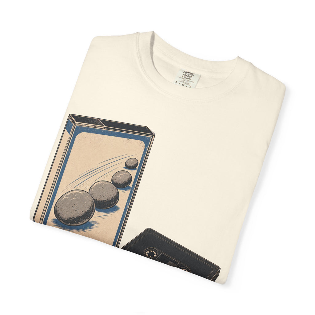 Cassette Pun T-shirt in Ivory, folded view