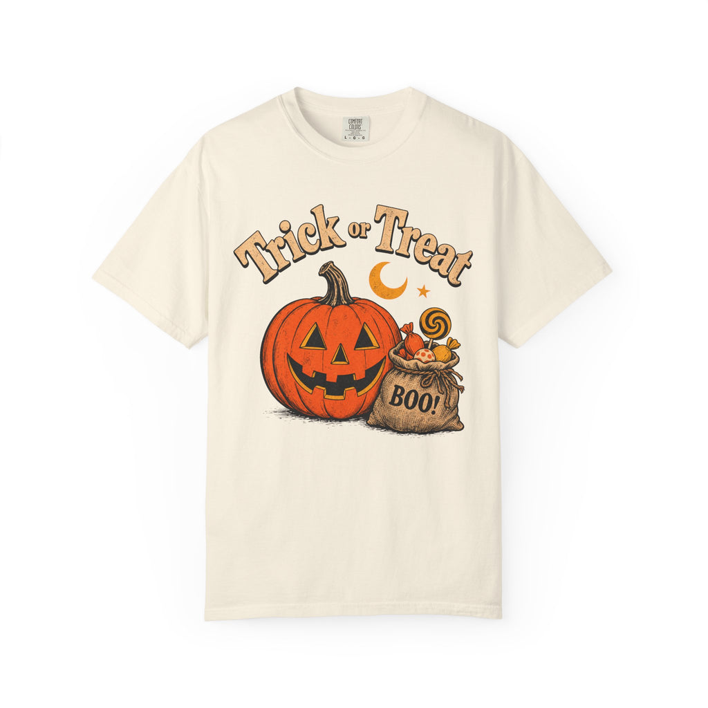 Trick or Treat T-shirt in Ivory, front view