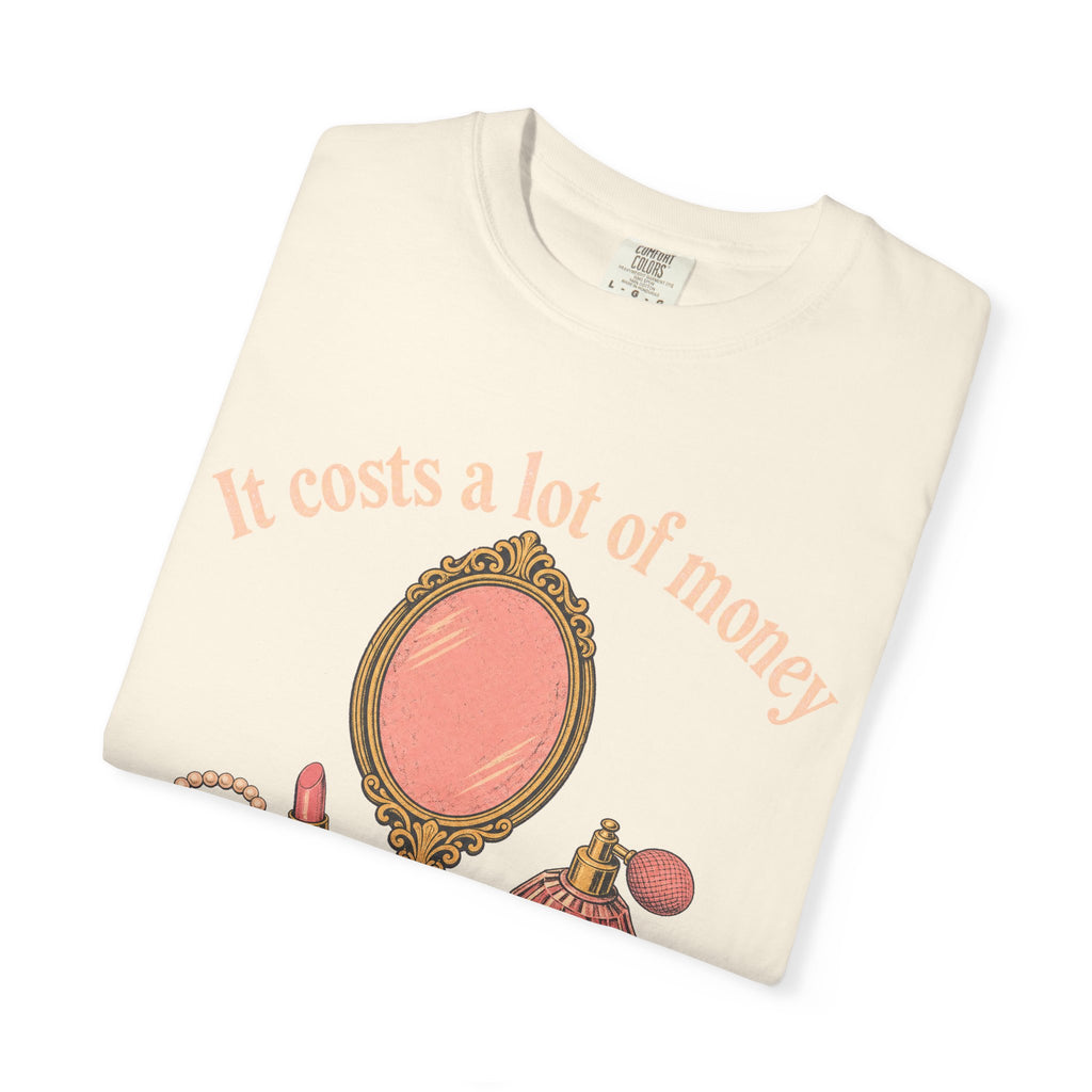 It Costs A Lot Of Money To Look This Cheap T-shirt in Ivory, folded view