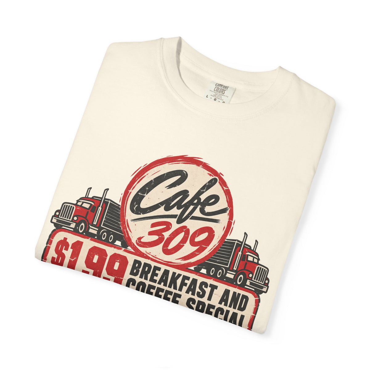 Cafe 309 T-shirt in Ivory, folded view
