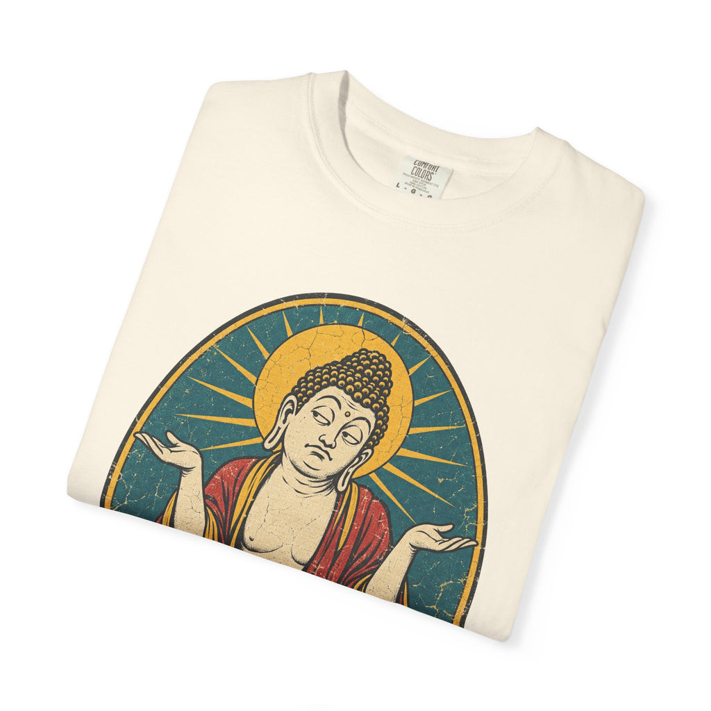 Buddha Shrug T-shirt in Ivory, folded view
