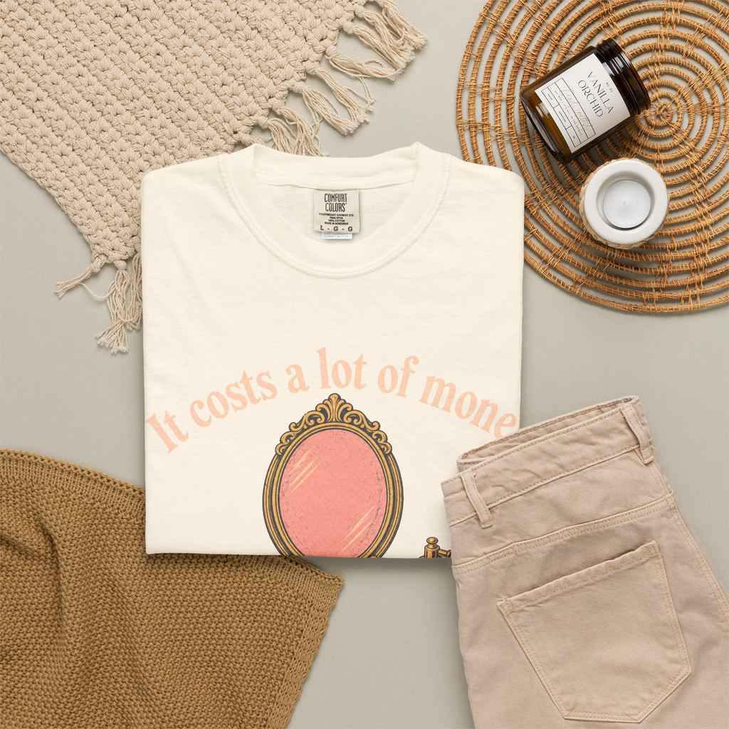 It Costs A Lot Of Money To Look This Cheap T-shirt in Ivory, flat lay view