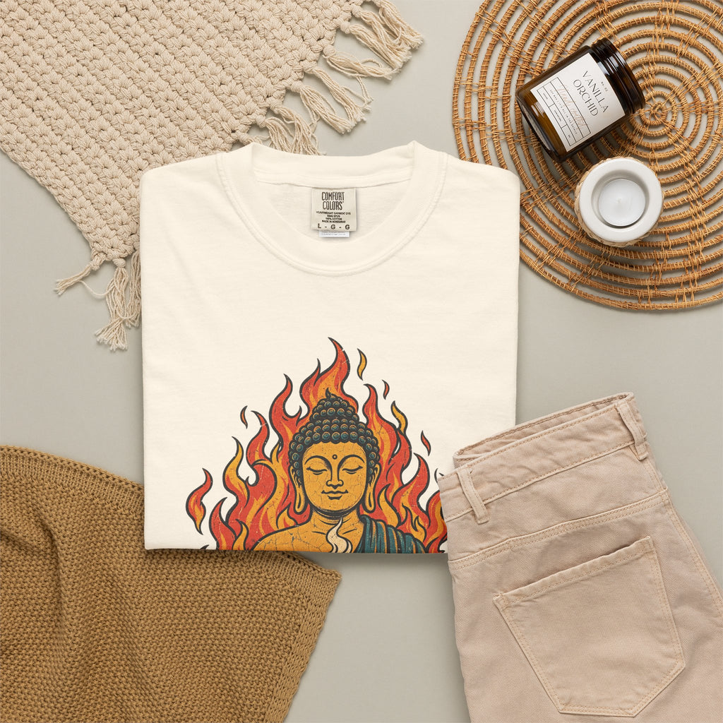 This Is Fine T-shirt in Ivory, flat lay view