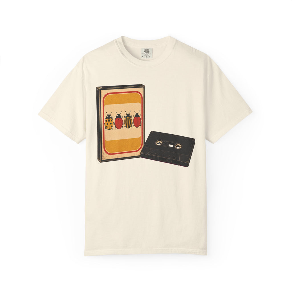 Beetles Cassette Tape T-shirt in Ivory, front view