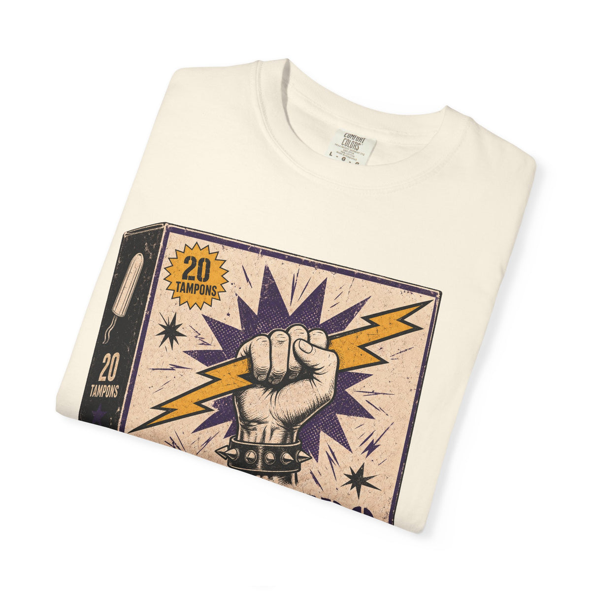 Up Yours T-shirt in Ivory, folded view