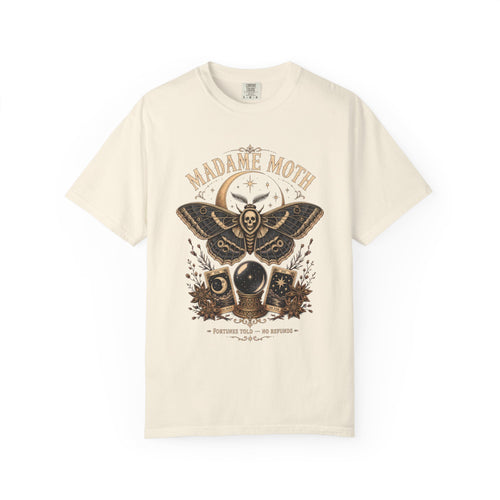 Moth Fortune Teller T-shirt in Ivory, front view