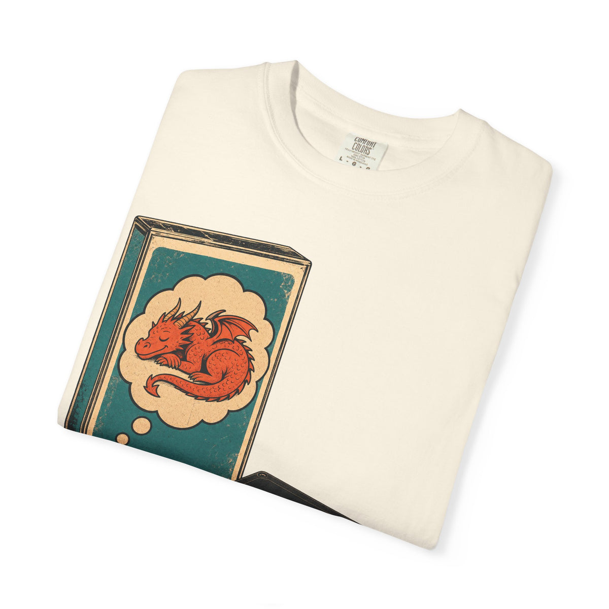 Dragon Daydream Cassette T-shirt in Ivory, folded view