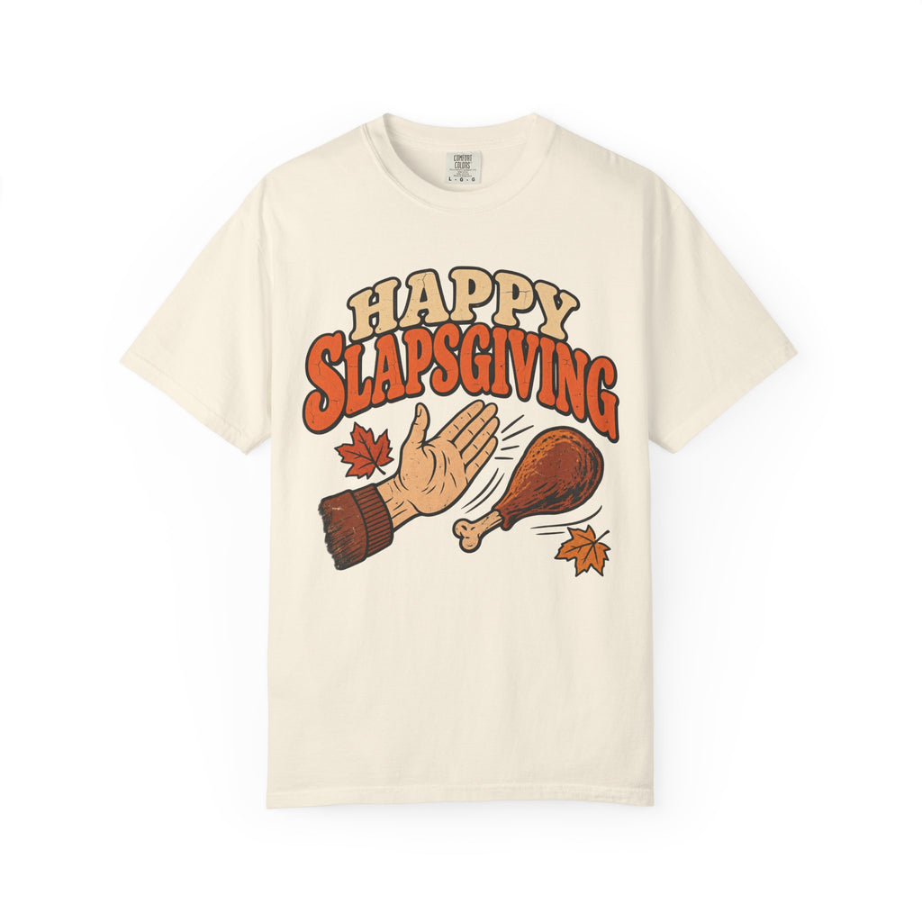 Happy Slapsgiving T-shirt in Ivory, front view