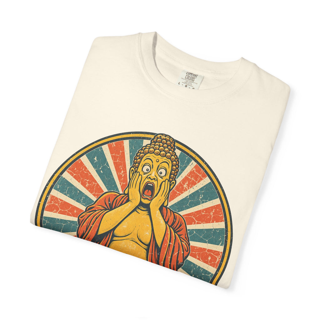 Buddha Home Alone Scream T-shirt in Ivory, folded view