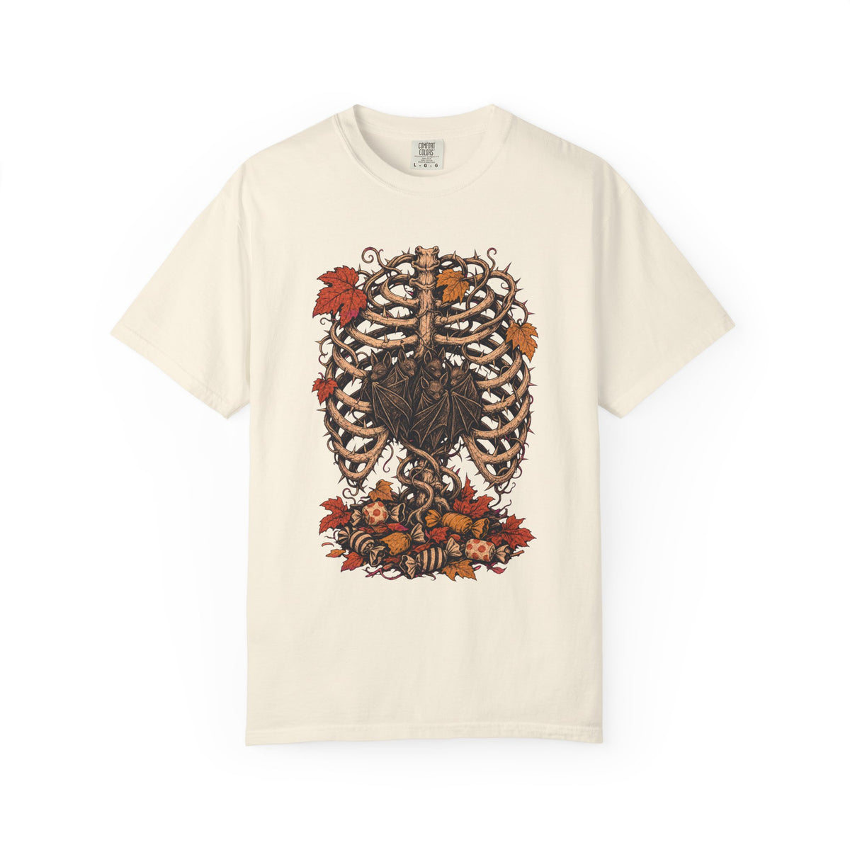 Vine Ribcage T-shirt in Ivory, front view