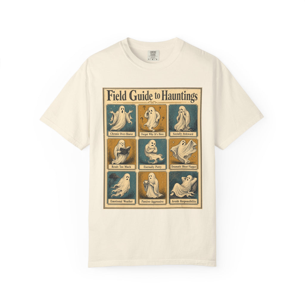 Field Guide to Hauntings T-shirt in Ivory, front view