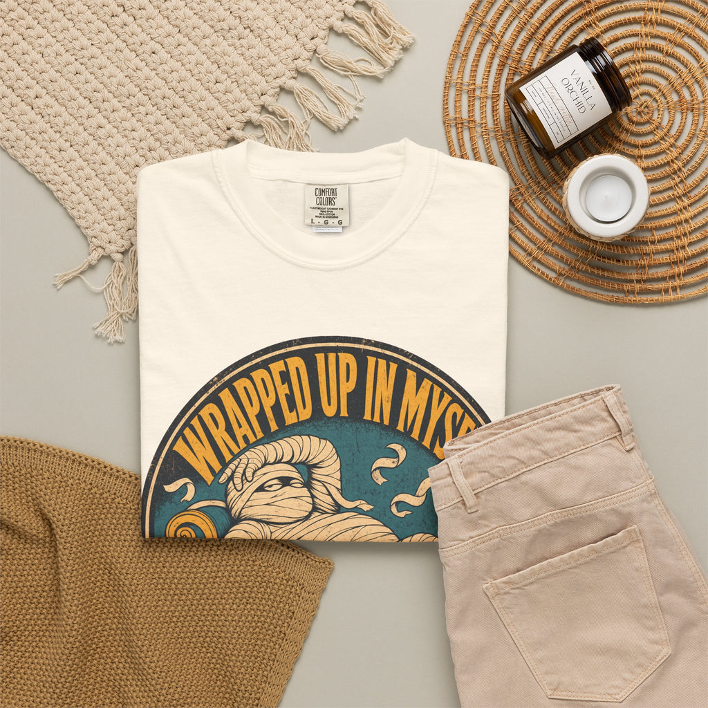 Wrapped Up In Myself T-shirt in Ivory, flat lay view