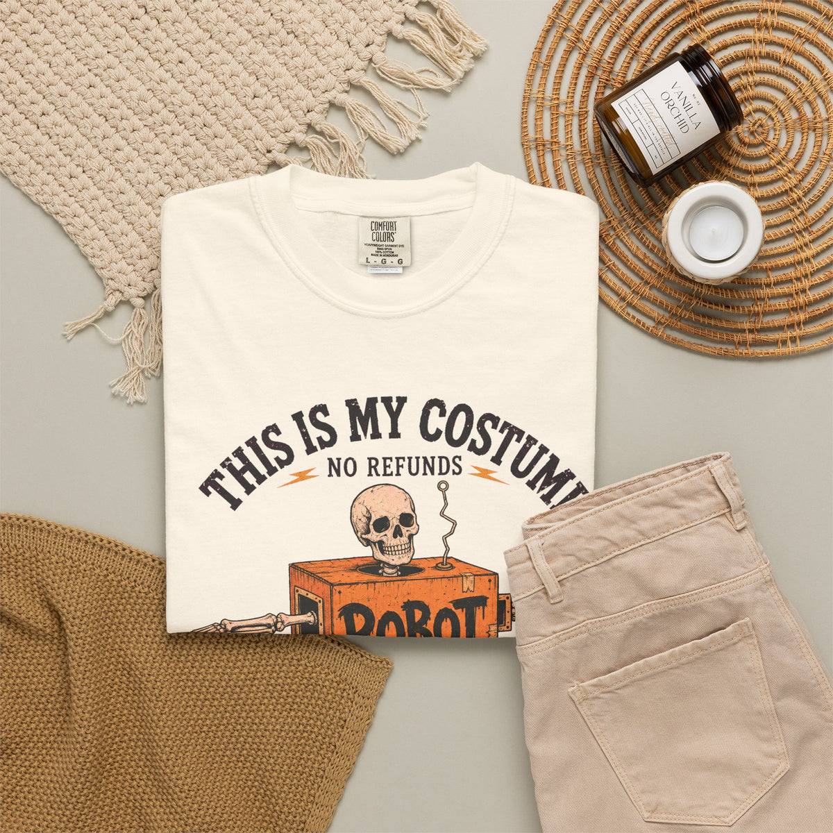 This Is My Costume T-shirt in Ivory, flat lay view