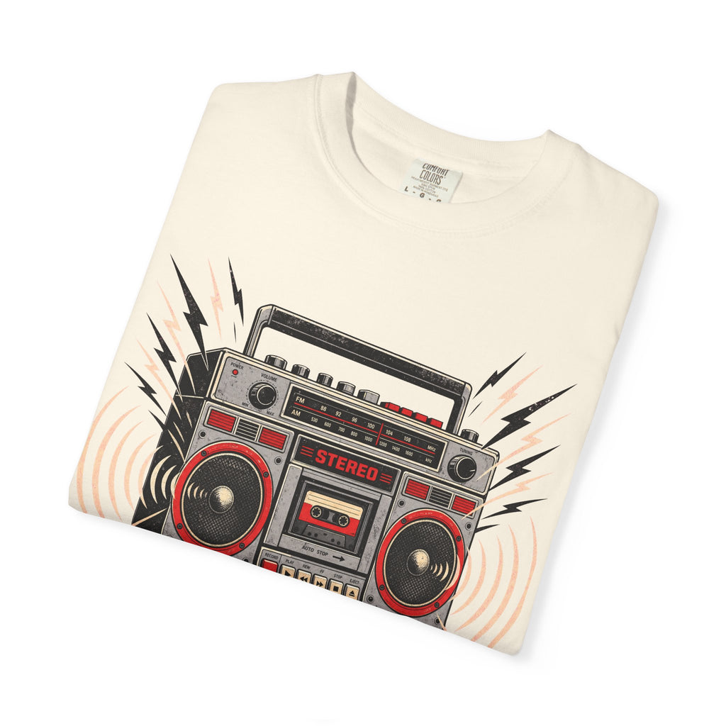 Boombox T-shirt in Ivory, folded view