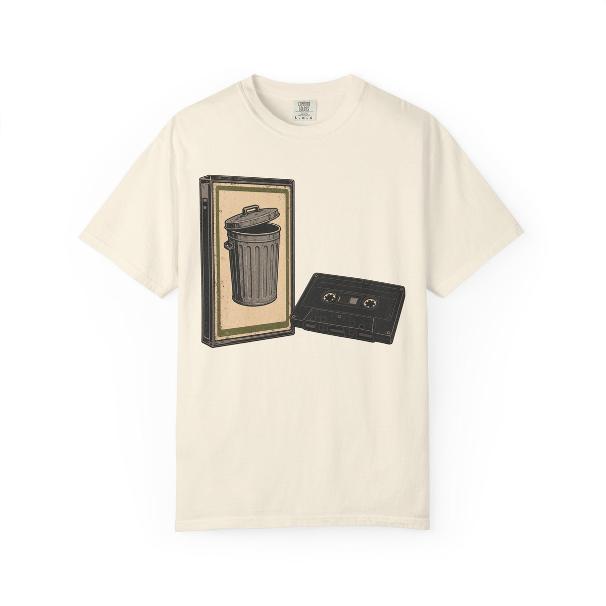 Cassette Tape T-shirt in Ivory, front view