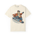 Snowboarding Buddha T-shirt in Ivory, front view