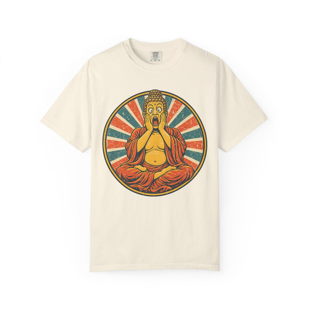 Buddha Home Alone Scream T-shirt in Ivory, front view