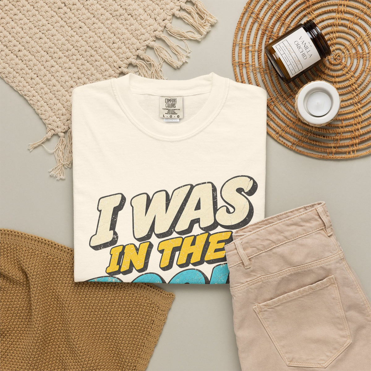 I Was In The Pool T-shirt in Ivory, flat lay view