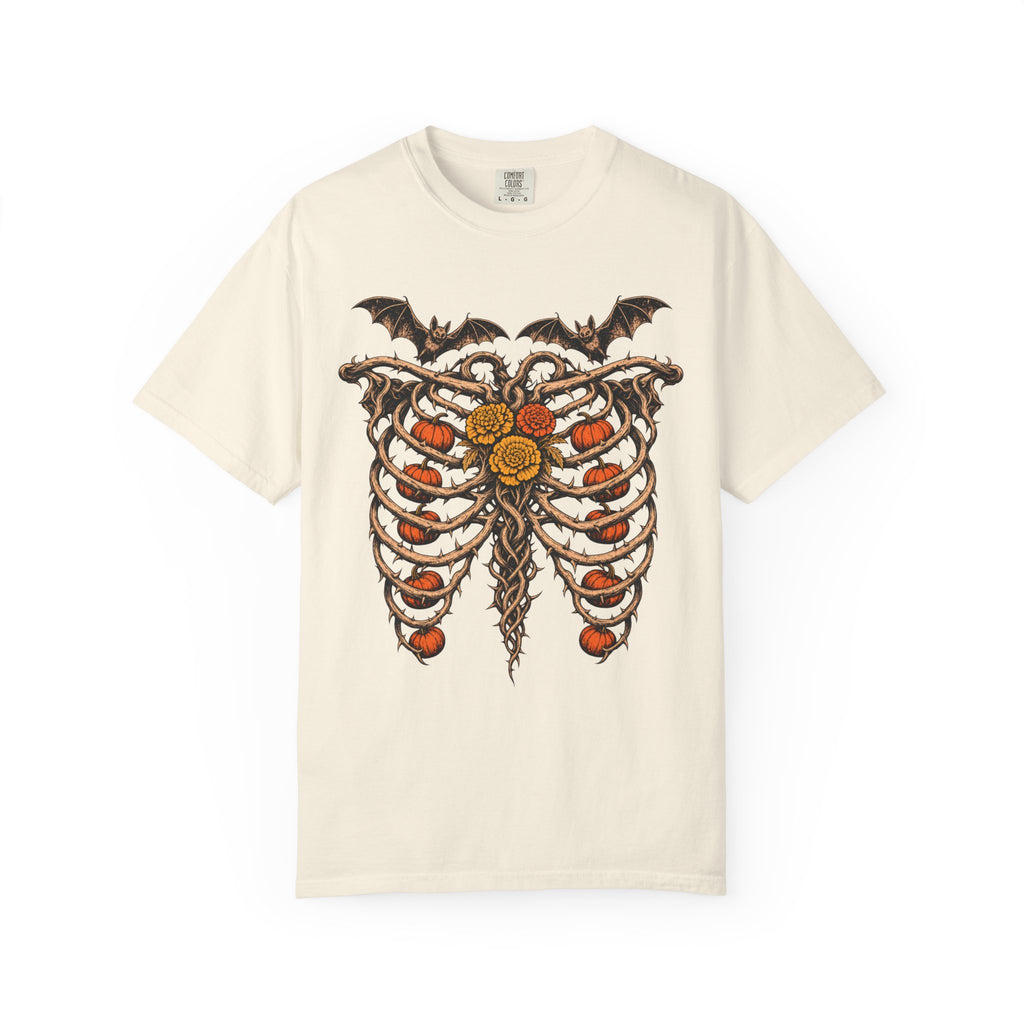Botanical Ribcage T-shirt in Ivory, front view