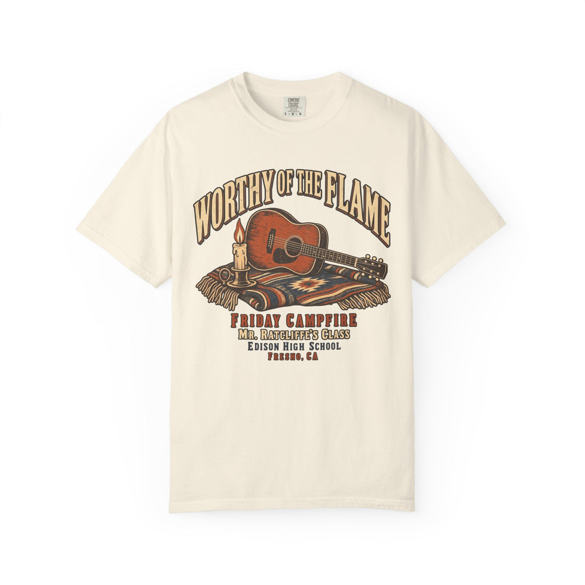 Worthy of the Flame T-shirt in Ivory, front view