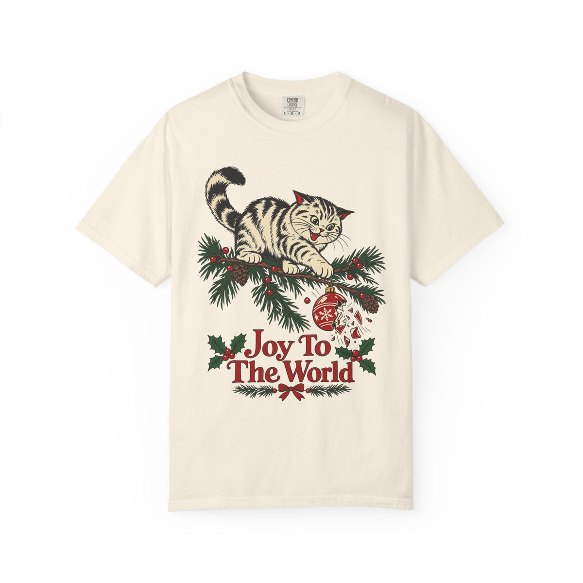 Joy To The World T-shirt in Ivory, front view