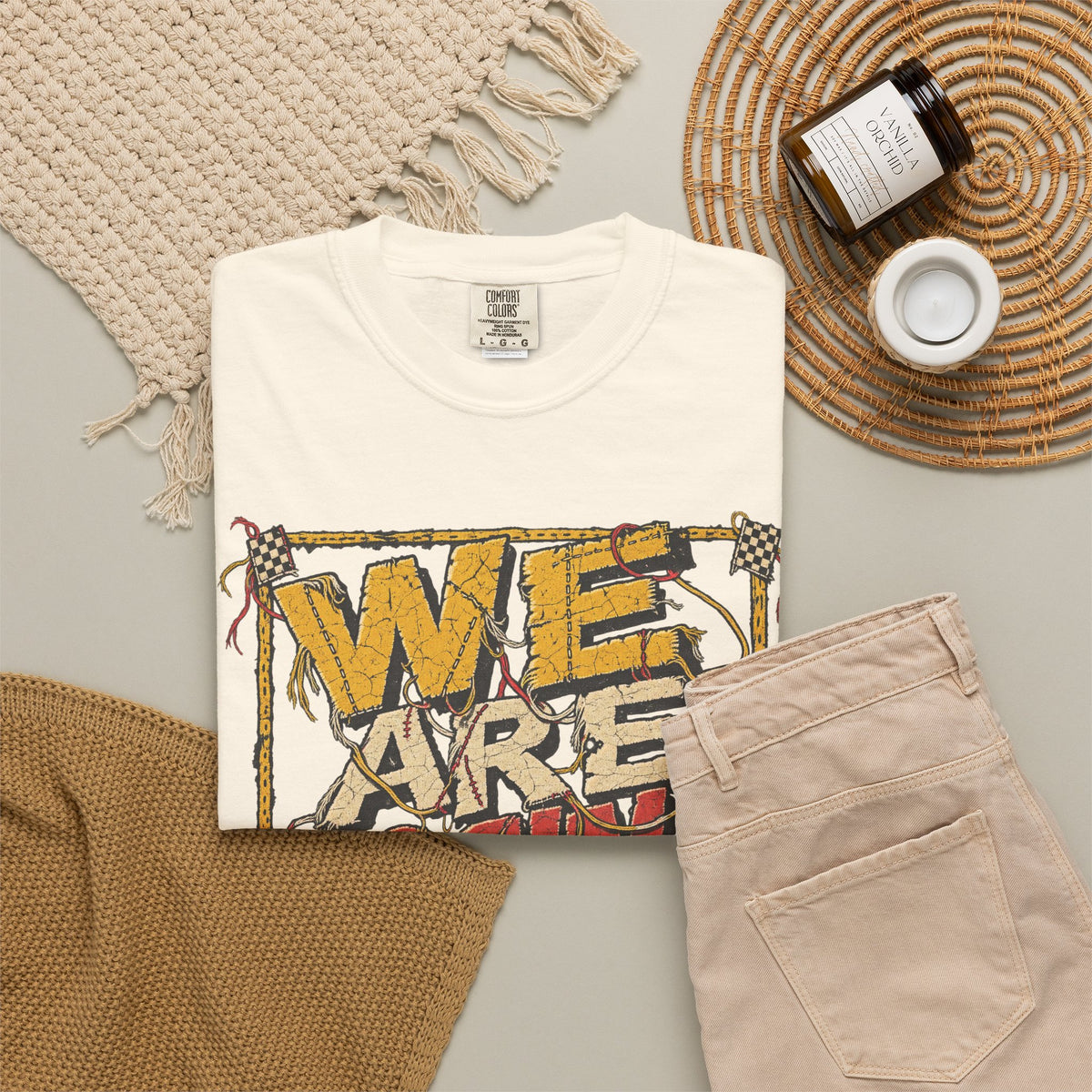 We Are Losing It T-shirt in Ivory, flat lay view