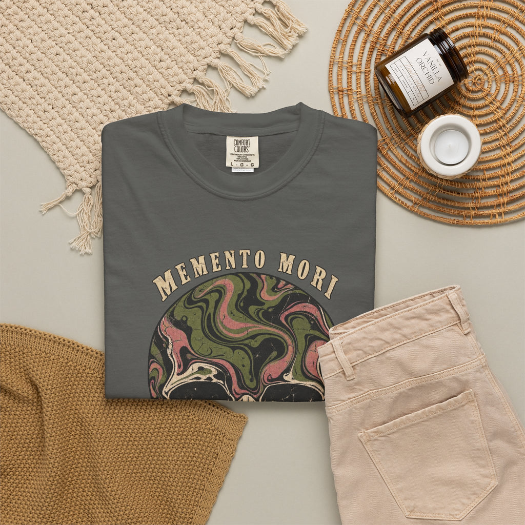 Comfort Colors® Memento Mori T-Shirt, Funny Vintage Philosophy Skull