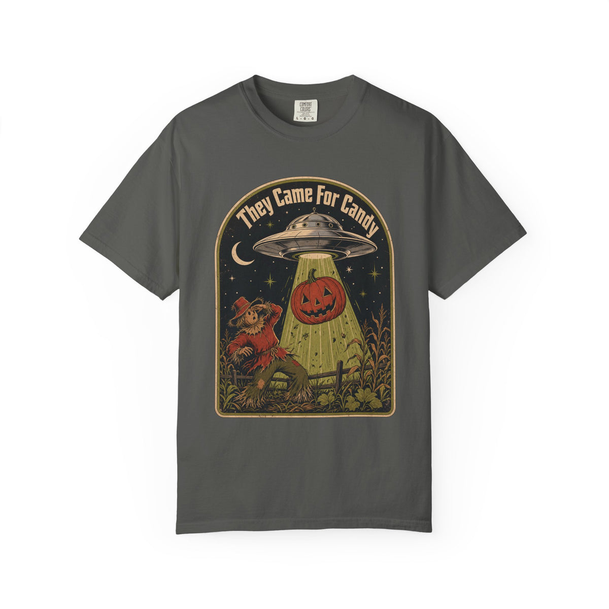 Halloween Film Parody T-shirt in Pepper, front view