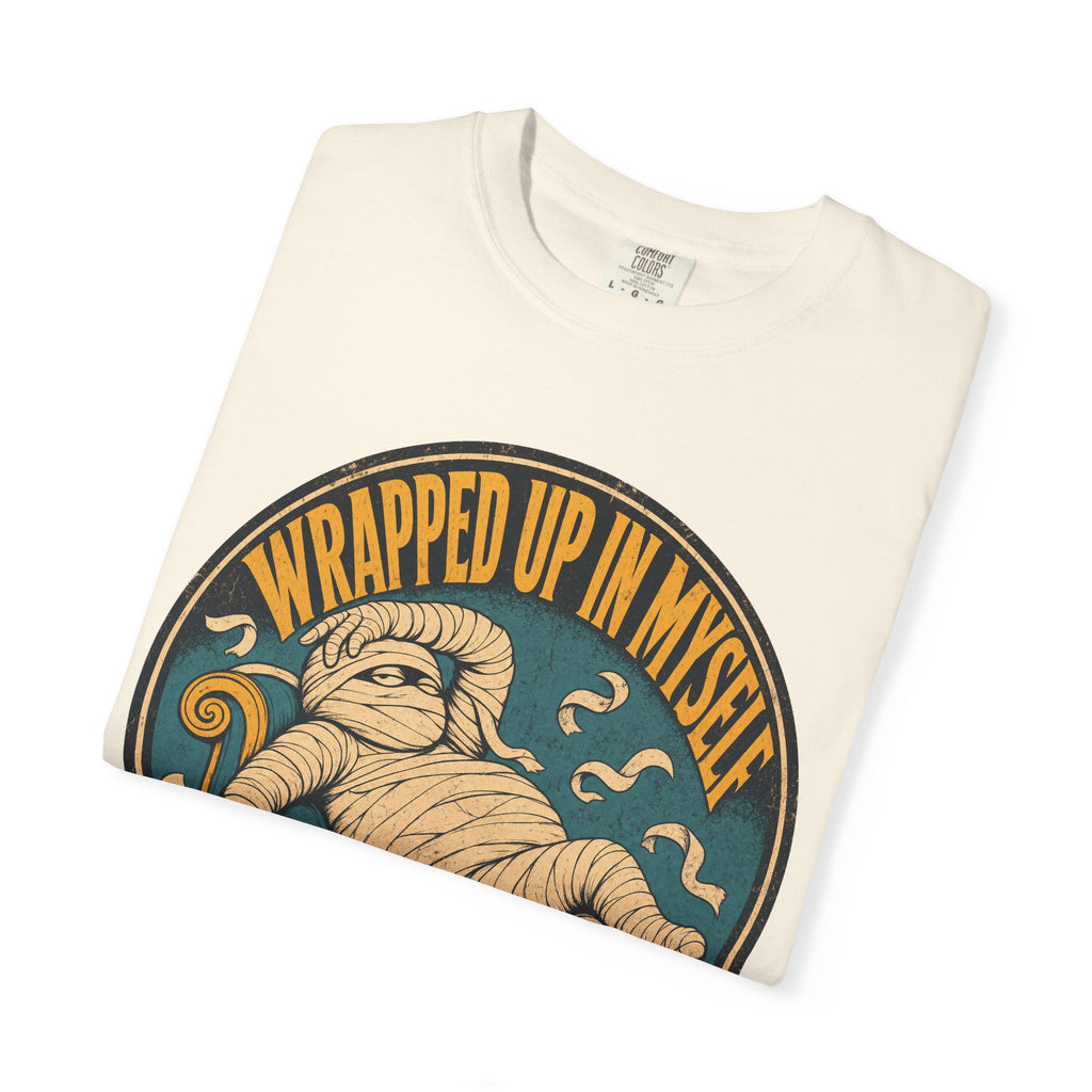 Wrapped Up In Myself T-shirt in Ivory, folded view