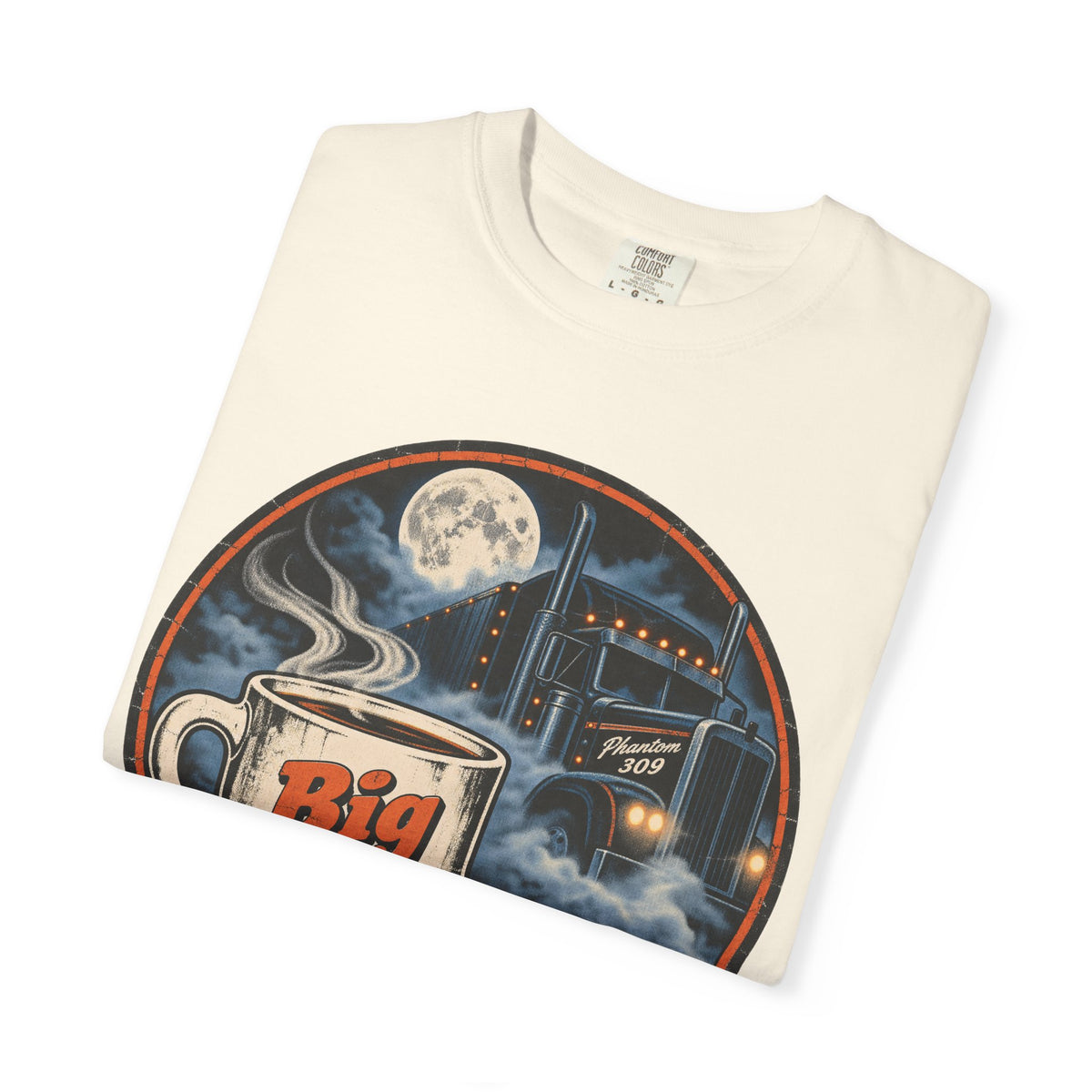 Phantom Trucker T-shirt in Ivory, folded view