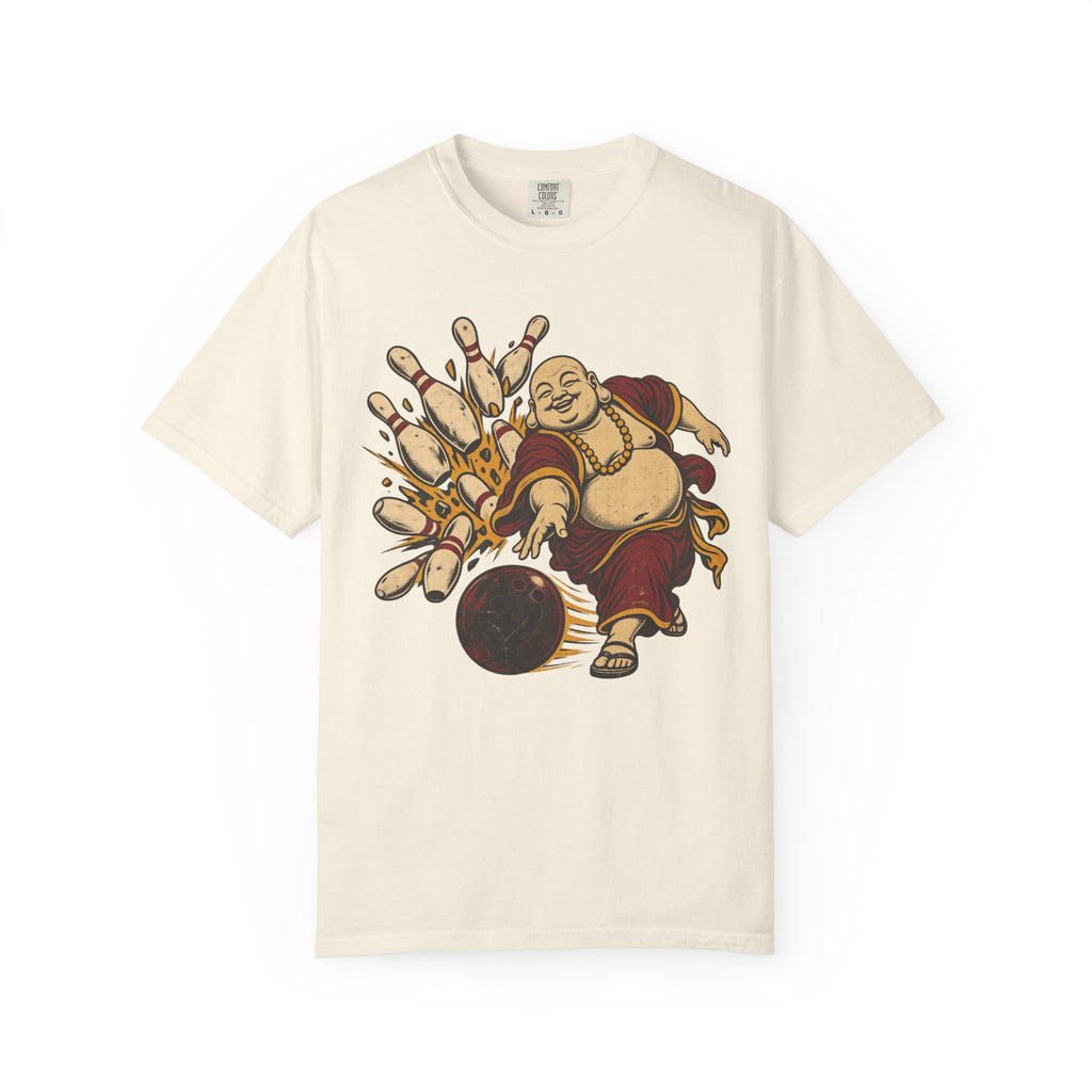 Bowling Buddha T-shirt in Ivory, front view