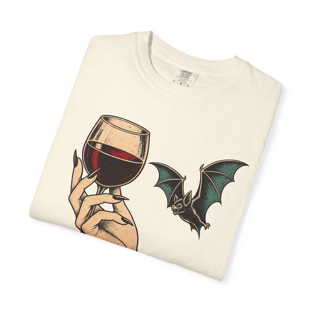 Drink Up Darling T-shirt in Ivory, folded view