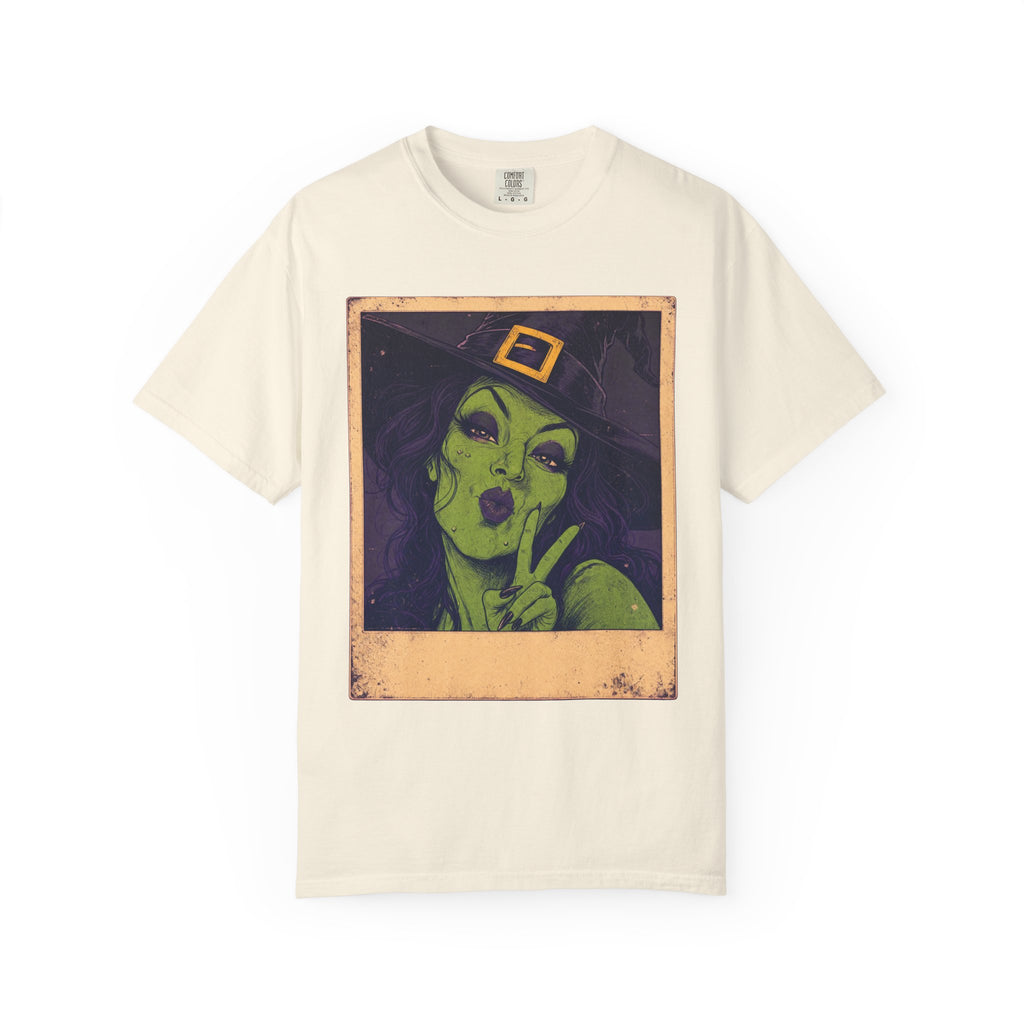 Witch Selfie T-shirt in Ivory, front view
