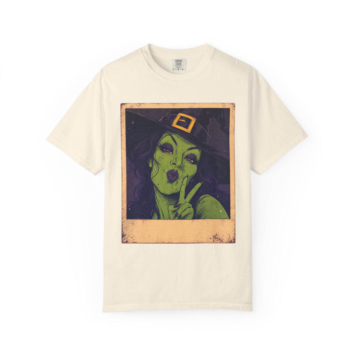 Witch Selfie T-shirt in Ivory, front view