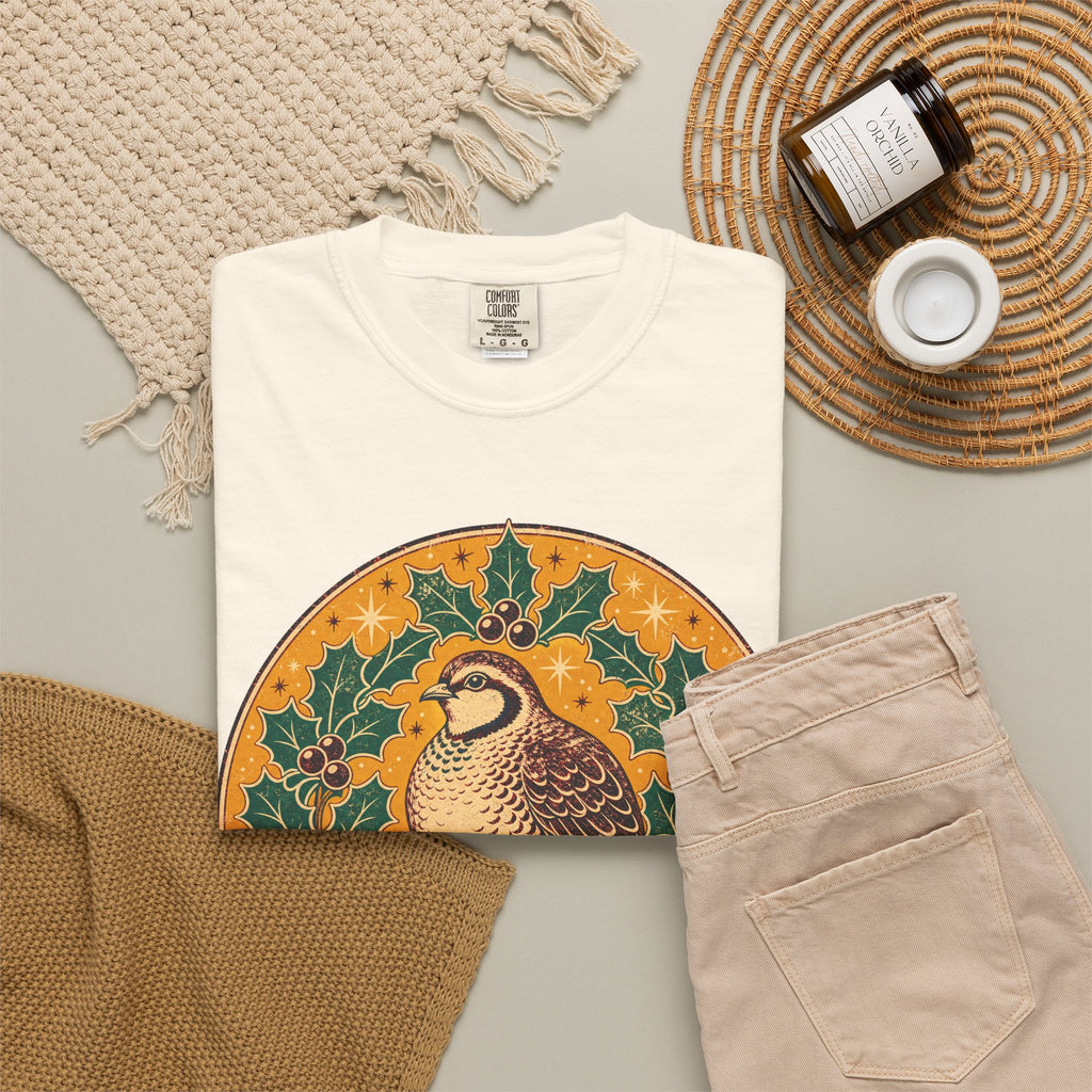 Merry Christmas T-shirt in Ivory, flat lay view