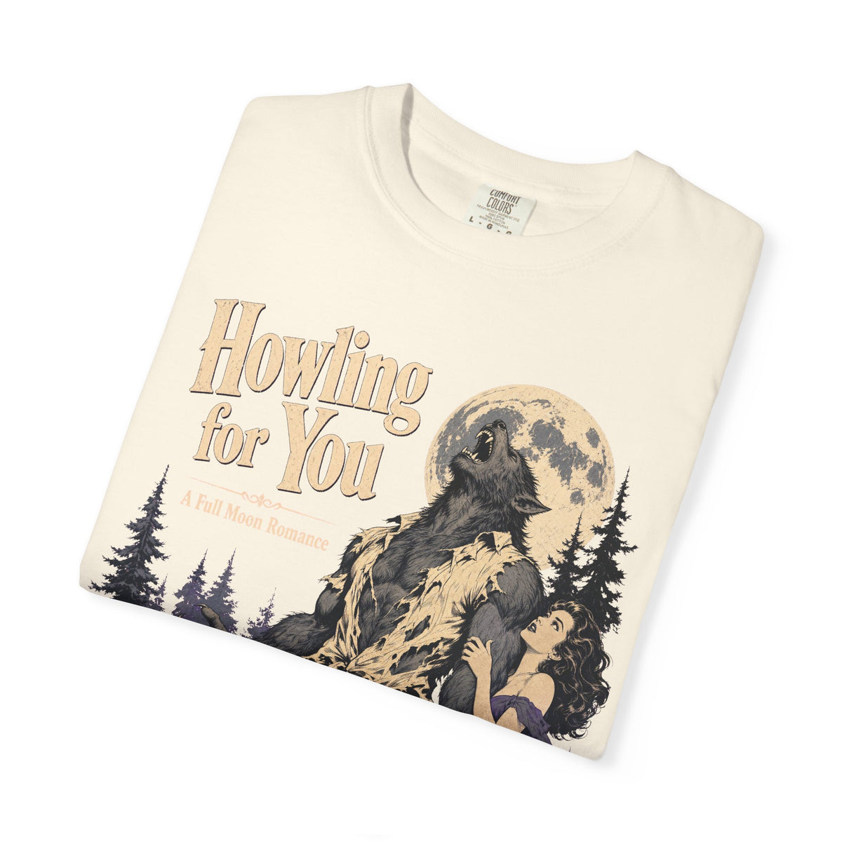 Howling For You T-shirt in Ivory, folded view