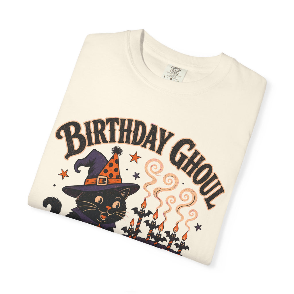 Birthday Ghoul T-shirt in Ivory, folded view