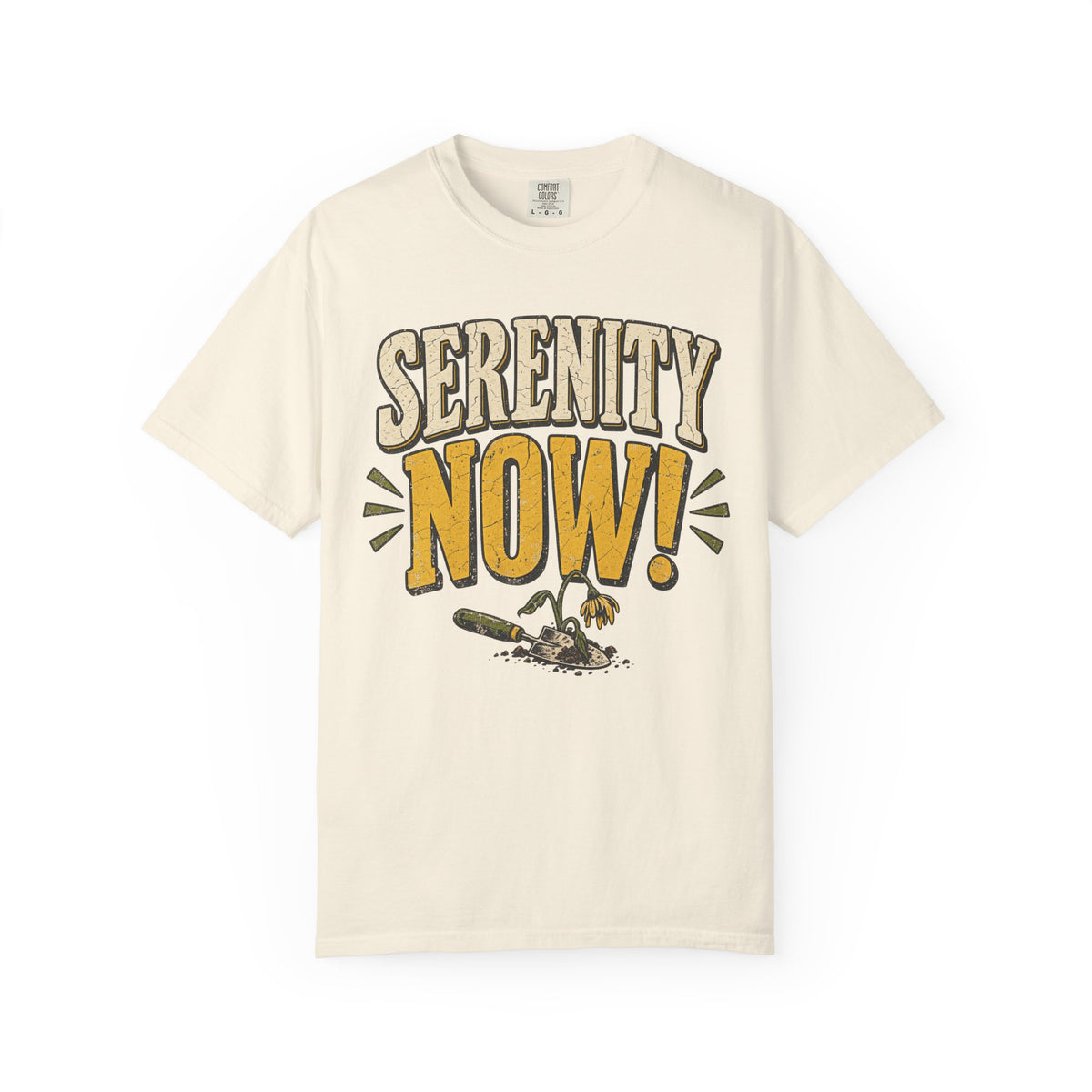 Serenity Now T-shirt in Ivory, front view