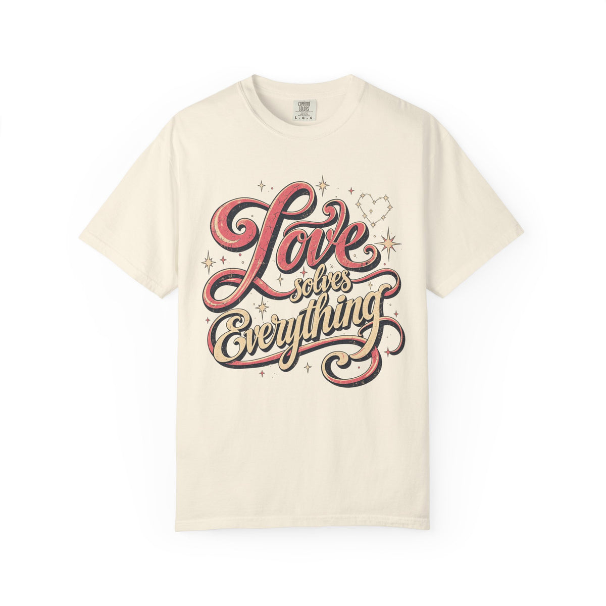 Love Solves Everything T-shirt in Ivory, front view