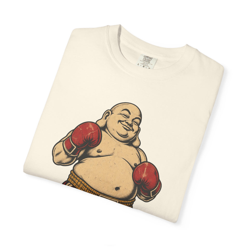 Boxing Buddha T-shirt in Ivory, folded view