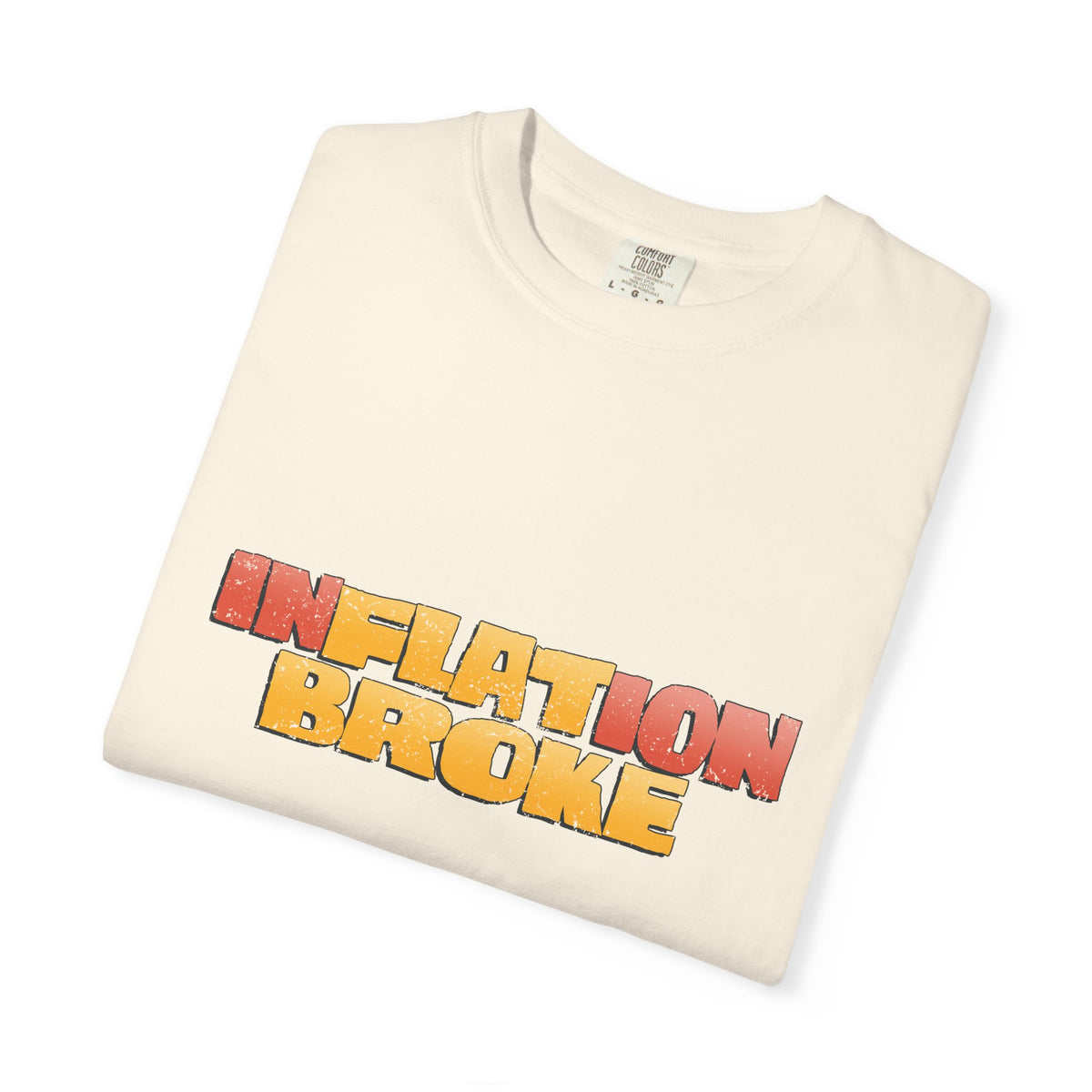 Flat Broke T-shirt in Ivory, folded view