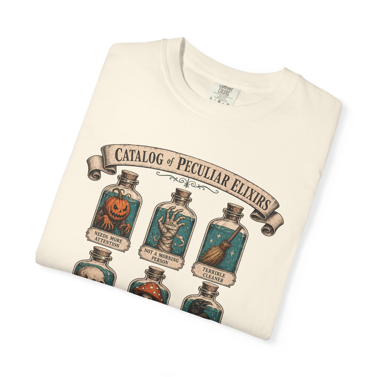 Potion Bottle T-shirt in Ivory, folded view