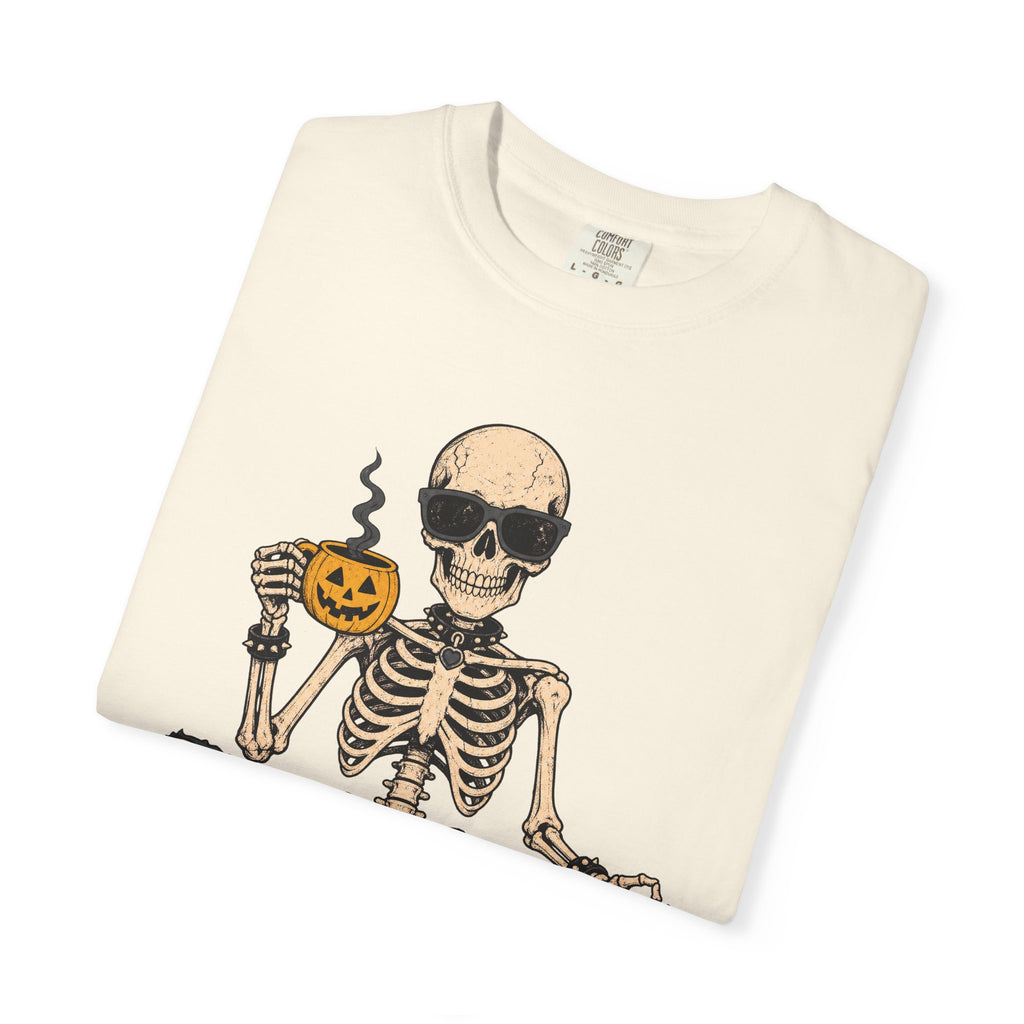 Dead Inside Vibing Outside T-shirt in Ivory, folded view