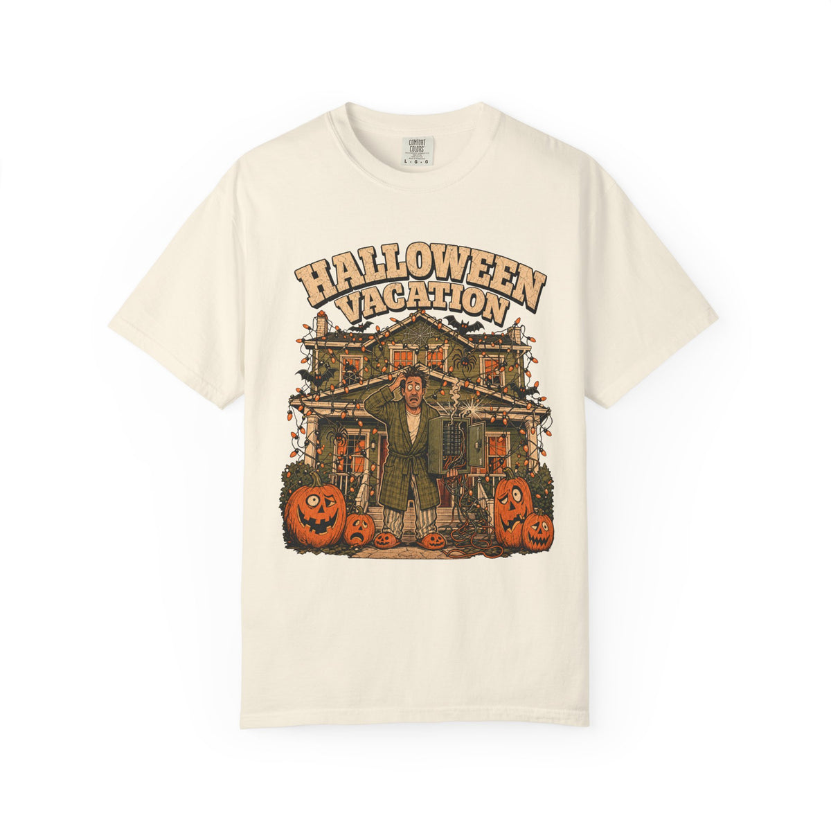 Halloween Movie Parody T-shirt in Ivory, front view