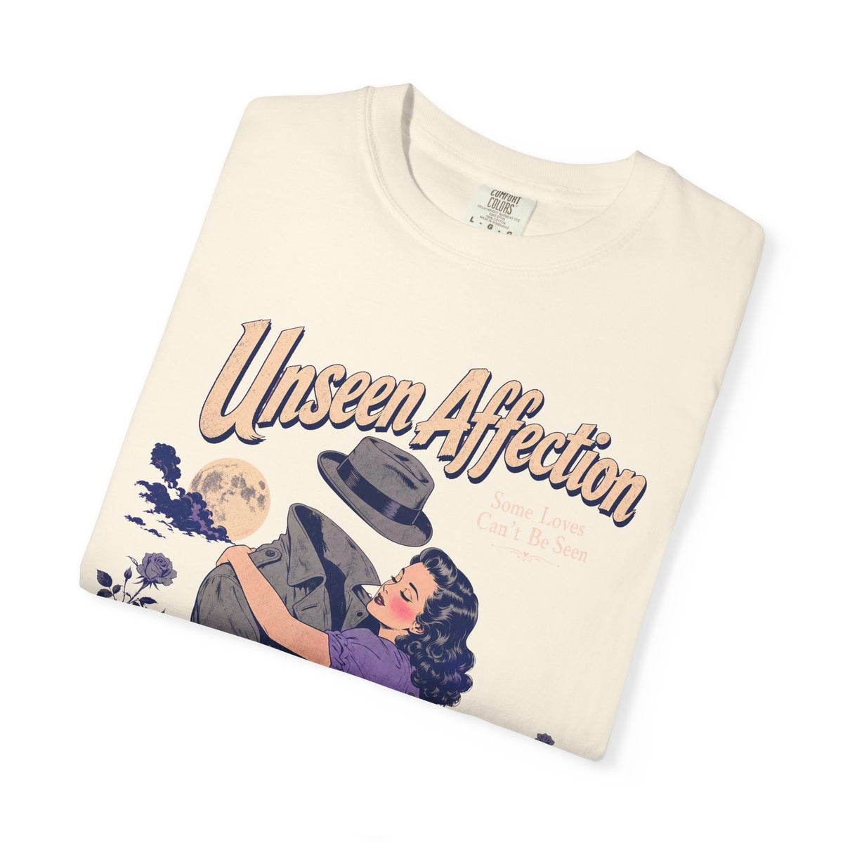 Invisible Man Romance T-shirt in Ivory, folded view