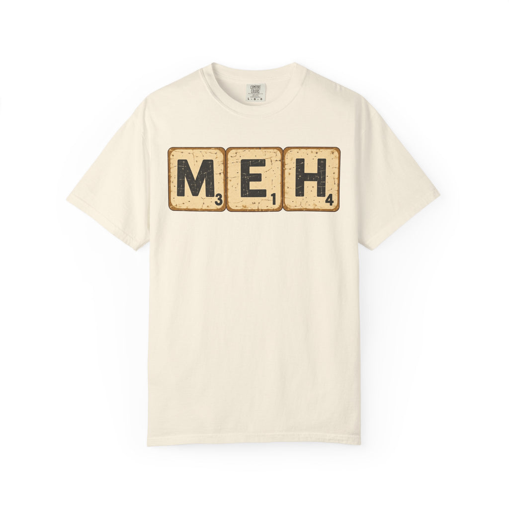 MEH Scrabble Tiles T-shirt in Ivory, front view