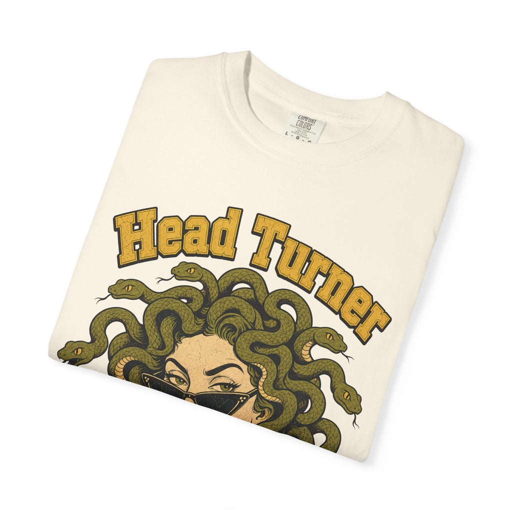 Head Turner Medusa T-shirt in Ivory, folded view