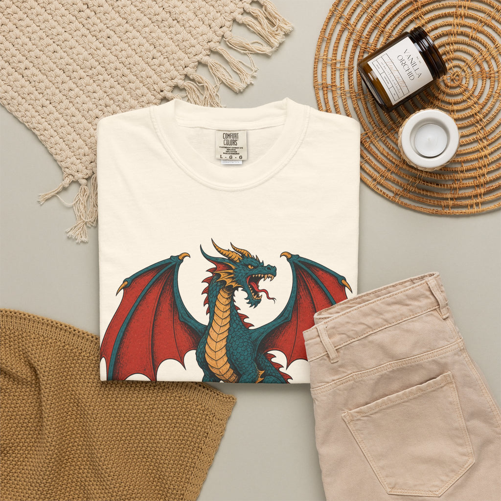 Dragon T-shirt in Ivory, flat lay view